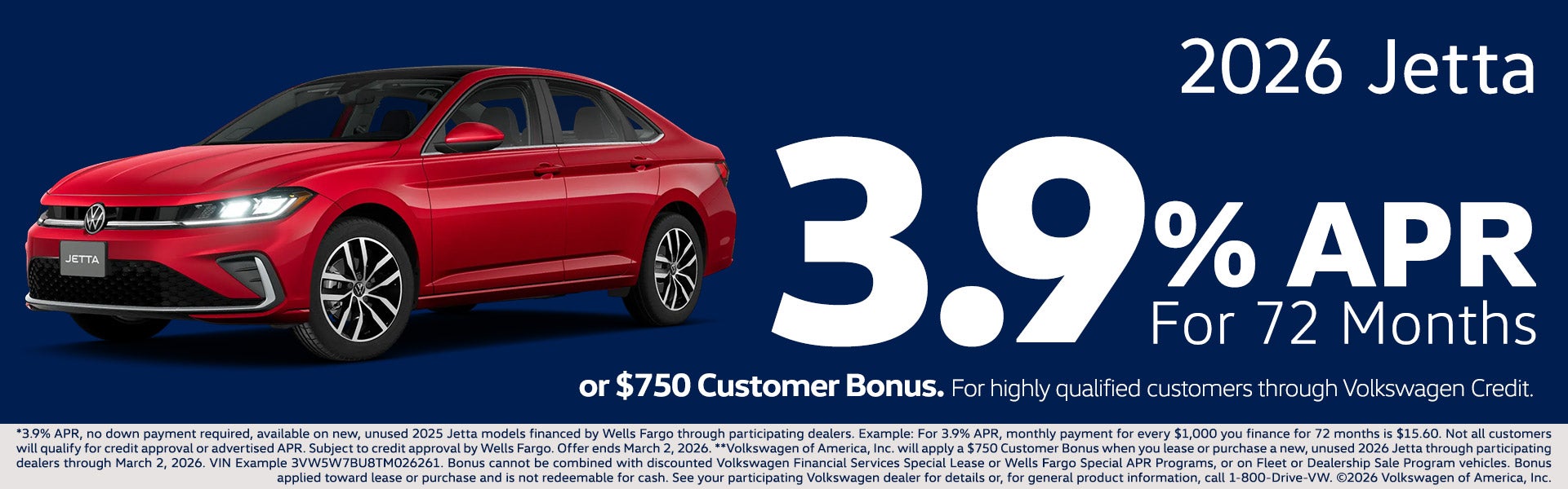2026 Jetta APR Offer