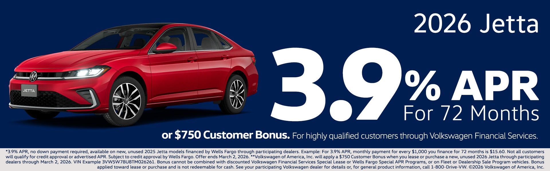 2026 Jetta APR Offer