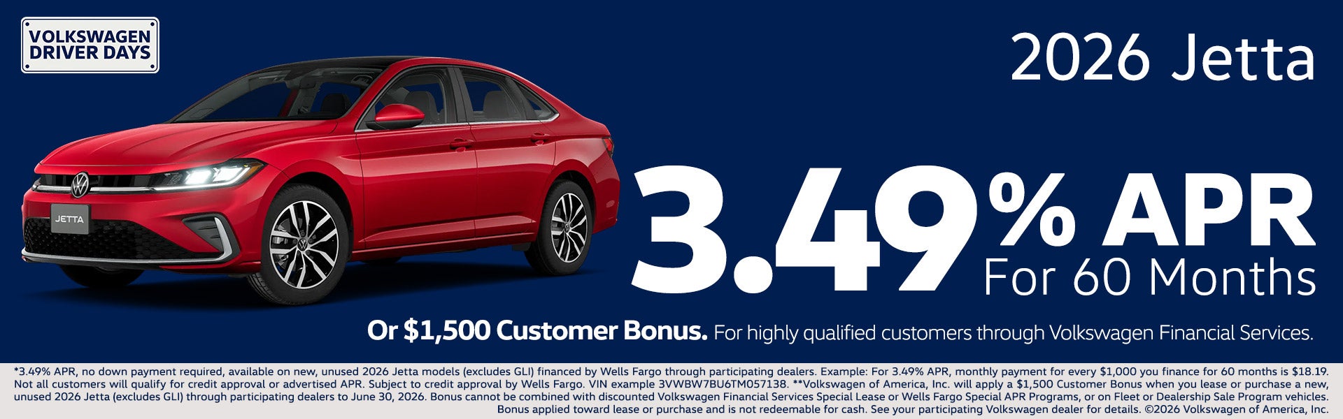 2026 Jetta APR Offer