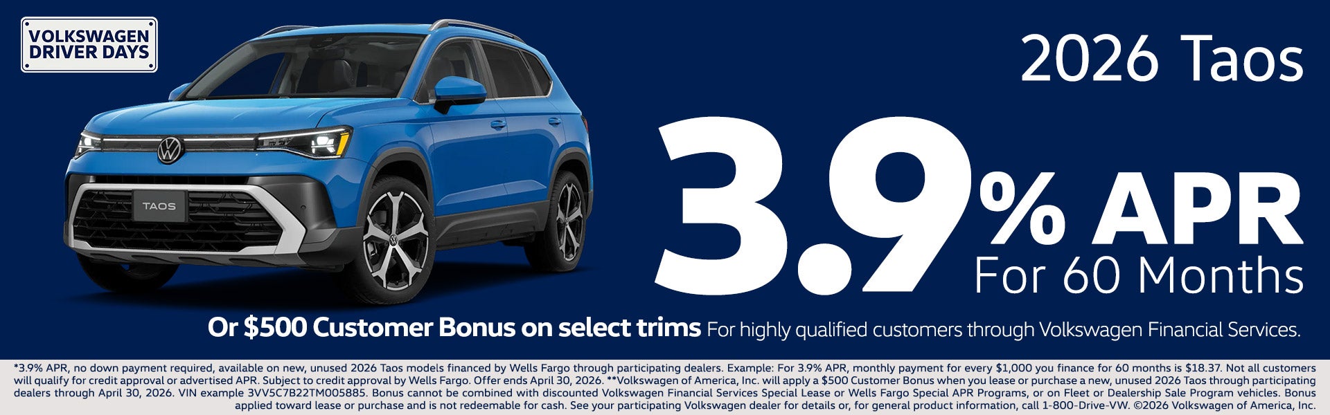 2026 Taos Lease offer