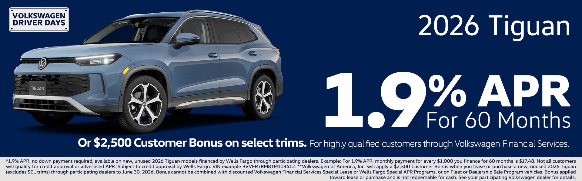 2026 Tiguan APR offer