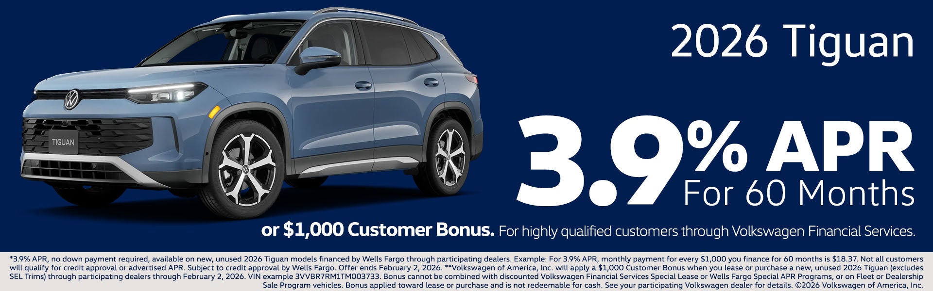 2026 Tiguan APR offer